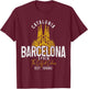 Barcelona Spain Souvenir Catalonia Vintage T-Shirt - T-Shirt | Maroon
