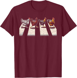 The Hens Retro Chicken Gifts Men Kids Women Funny Chicken T-Shirt - T-Shirt | Maroon