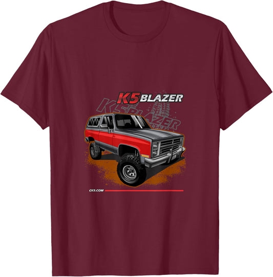 1983-88 K5 Blazer Square Body 4x4 T-Shirt - T-Shirt | Maroon