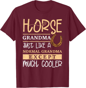 Horse Grandma Horse Owner Grandmother Horse Riding T-Shirt - T-Shirt | Maroon