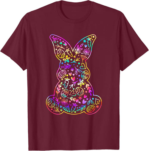 Easter Day Cute Floral Easter Bunny Tie Dye Women Kids Girl