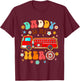 Fireman Firefighter Daddy & Me Daddy is My Hero Father’s Day T-Shirt - T-Shirt | Maroon
