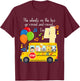 The Wheels On The Bus 4th Birthday 4 Yrs Old Family Matching T-Shirt - T-Shirt | Maroon