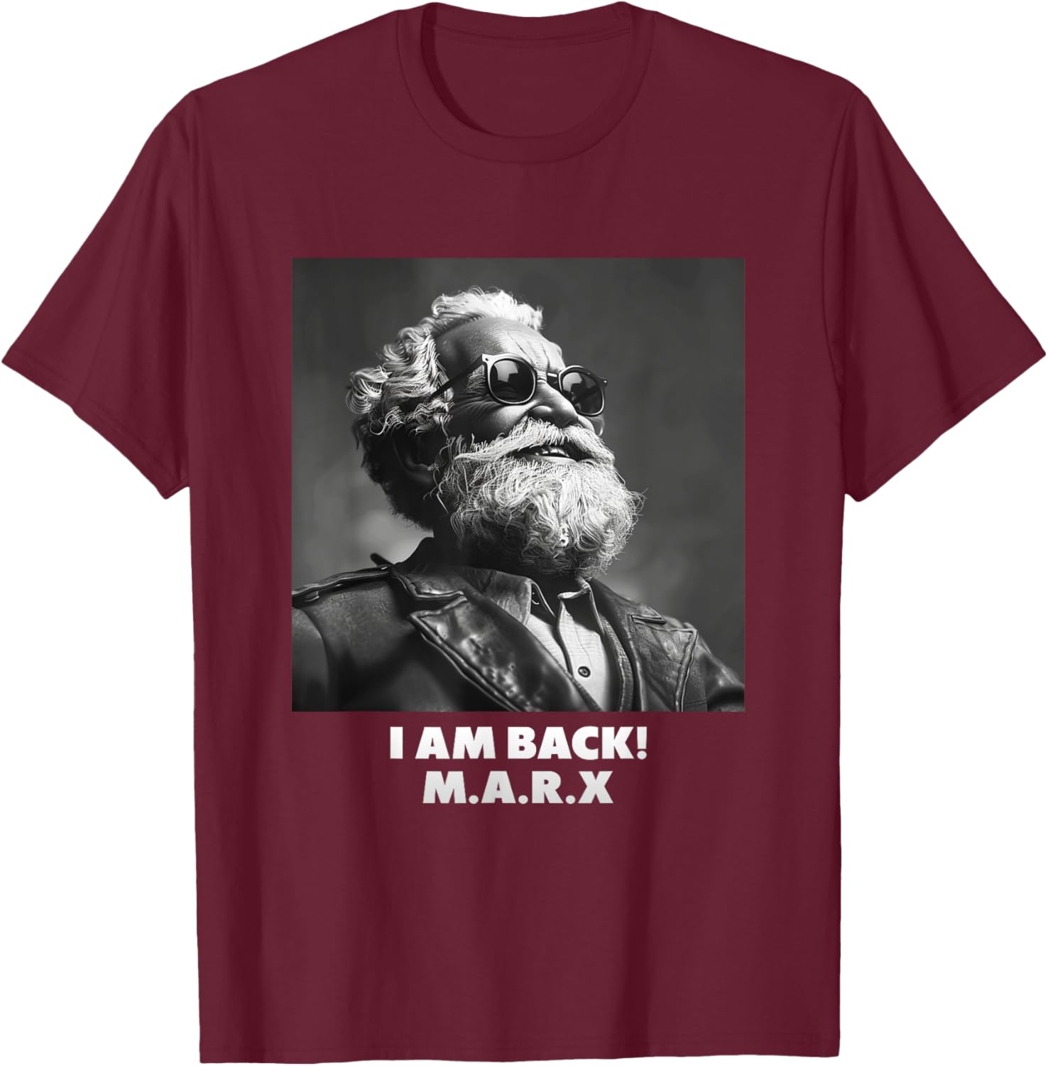 I AM BACK, Karl Marx, Communist, Cool Marx , Black, S T-Shirt - T-Shirt | Maroon