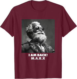 I AM BACK, Karl Marx, Communist, Cool Marx , Black, S T-Shirt - T-Shirt | Maroon