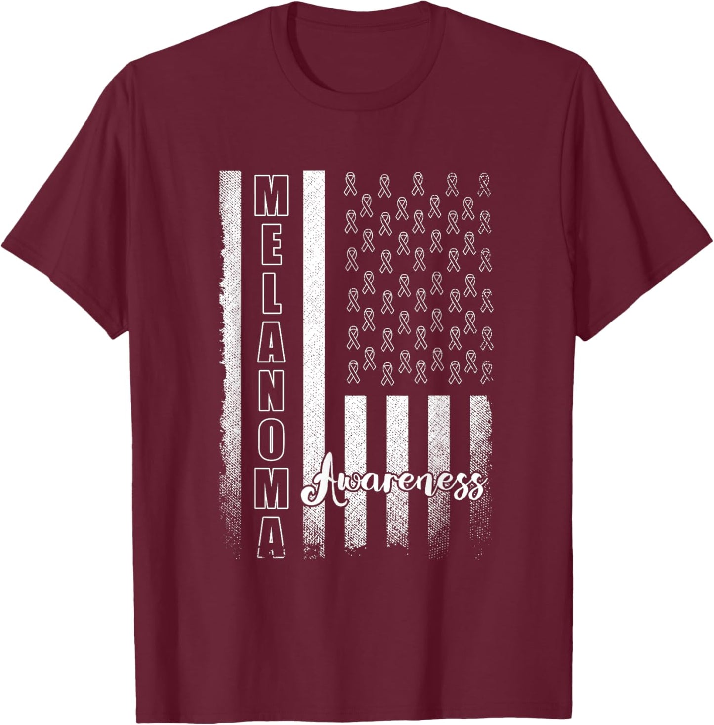 Melanoma Awareness Survivor Skin Cancer T-Shirt - T-Shirt | Maroon