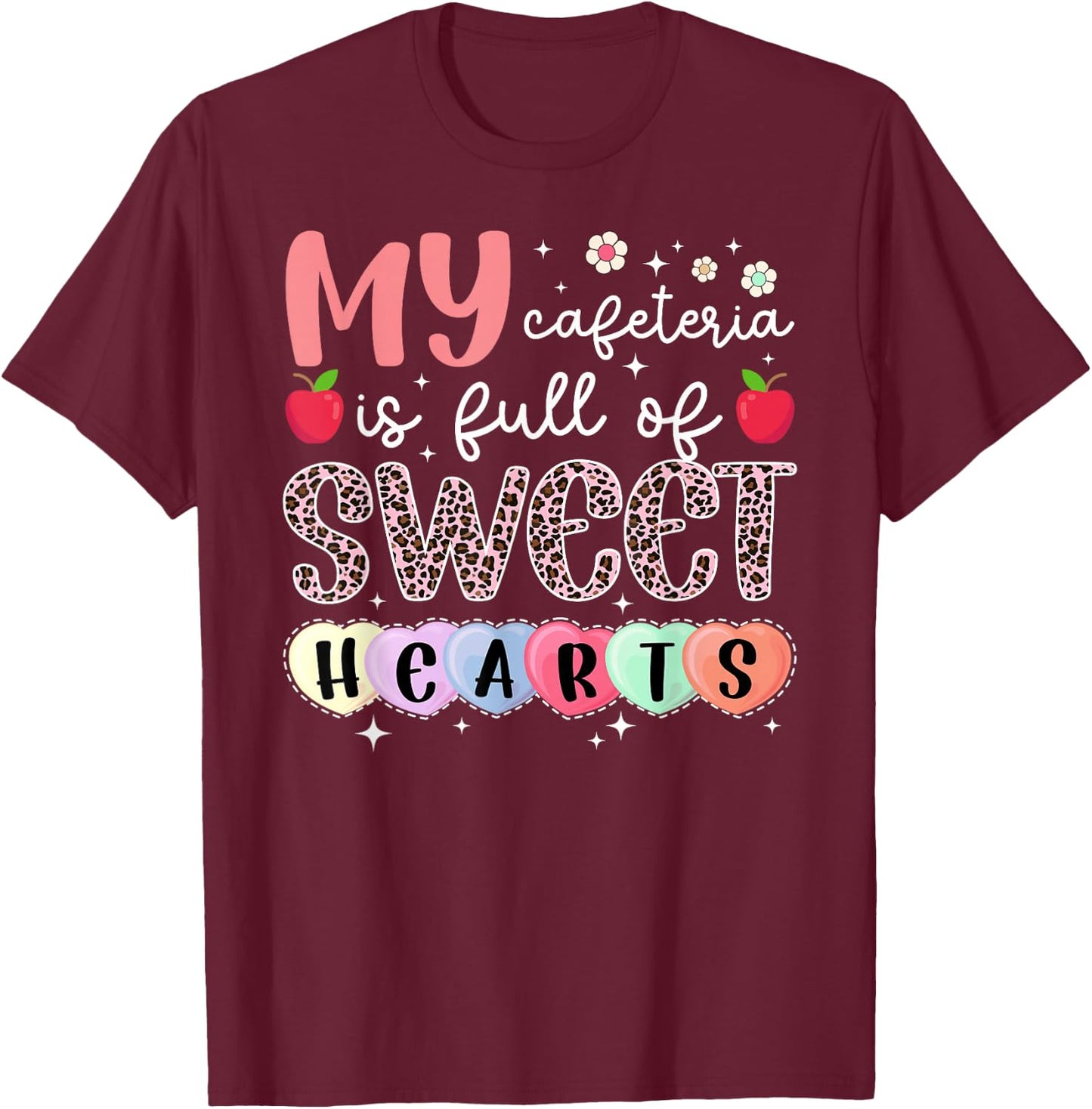 Valentines Day Lunch Lady Valentine Lunch Ladies Valentines Day T-Shirt - T-Shirt | Maroon
