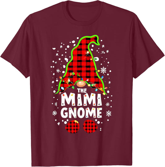 The Mimi Gnome Matching Family Christmas Outfit Group Xmas T-Shirt - T-Shirt | Maroon