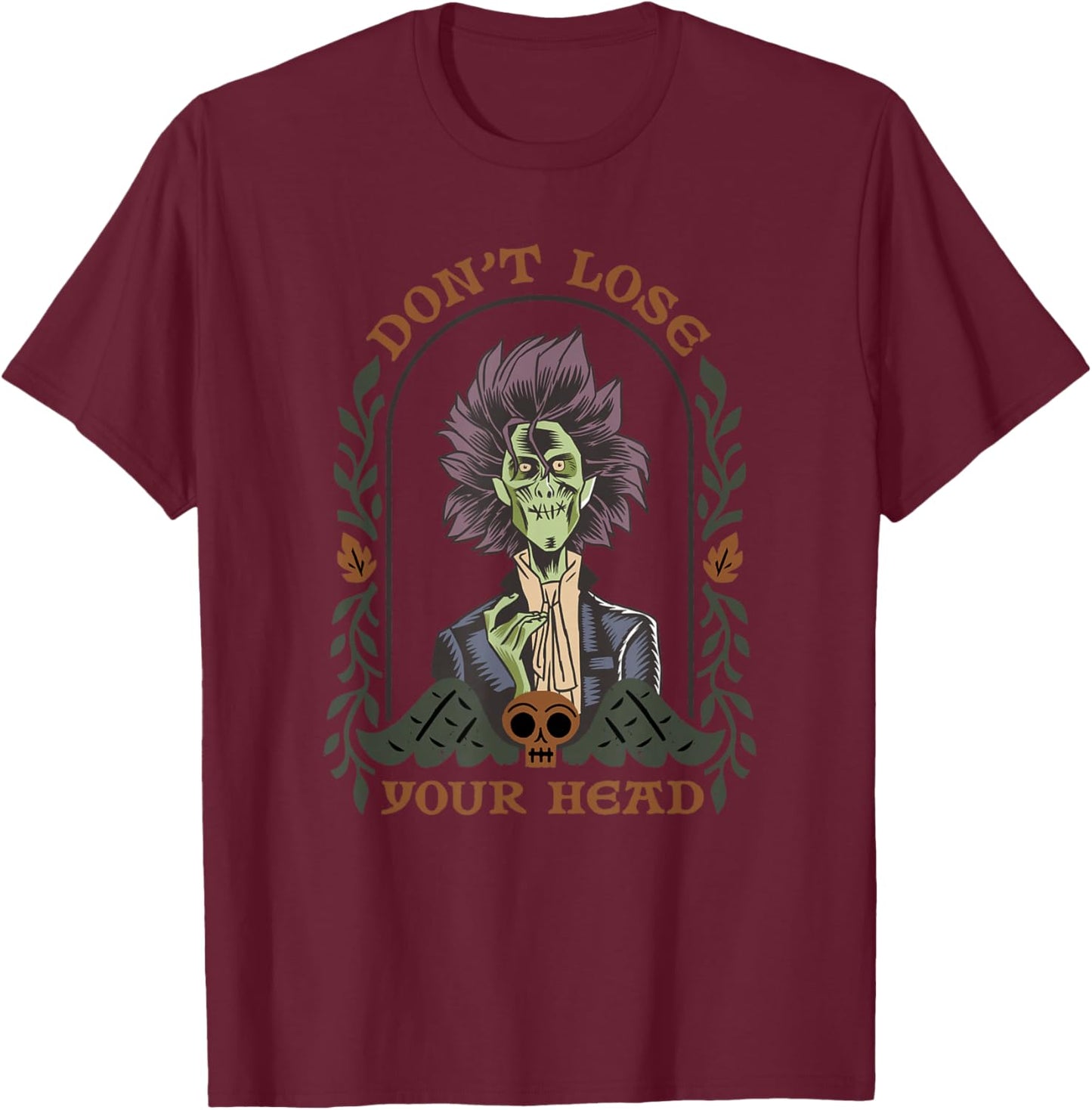 Disney Hocus Pocus 2 Billy Butcherson Don't Lose Your Head T-Shirt - T-Shirt | Maroon