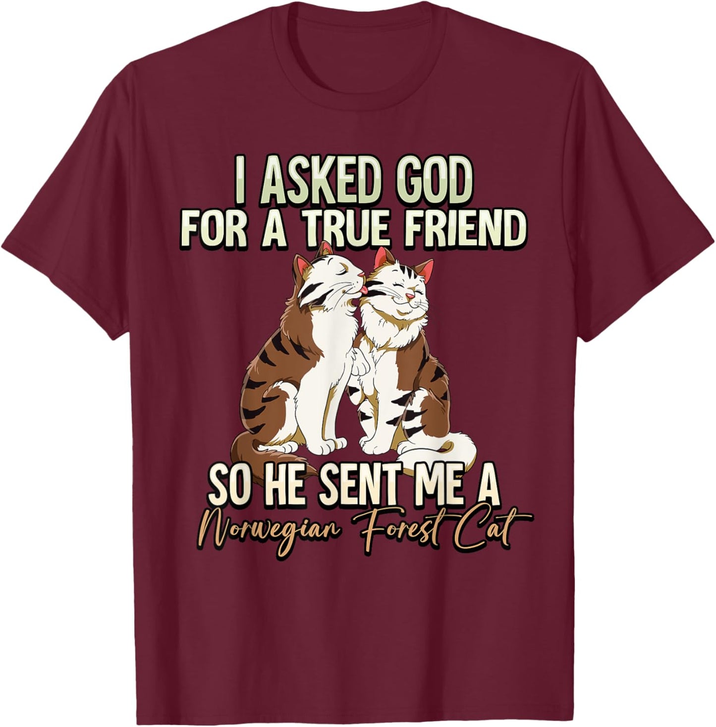 Norwegian Forest Cat Women Kids T-Shirt - T-Shirt | Maroon