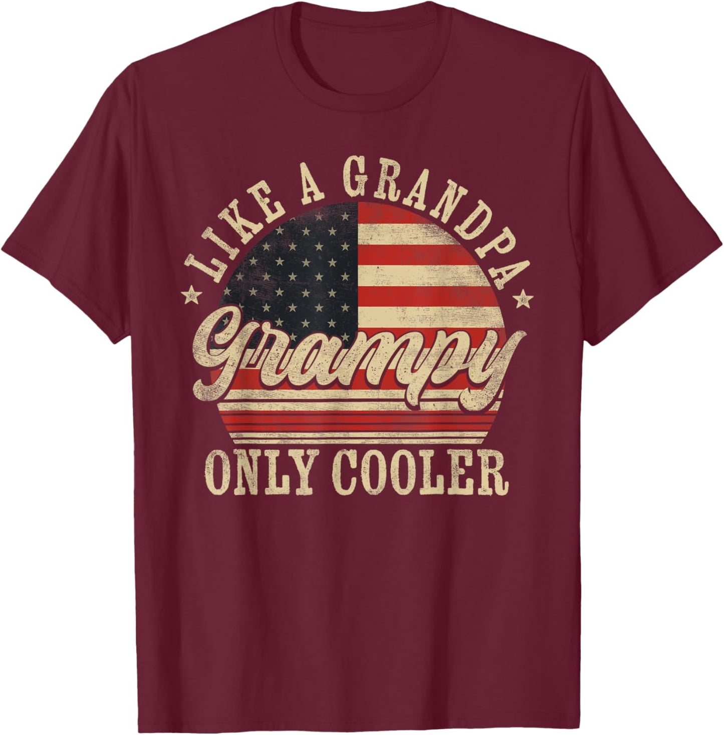 Grampy Like a Grandpa Only Cooler Grampy Father's Day T-Shirt - T-Shirt | Maroon