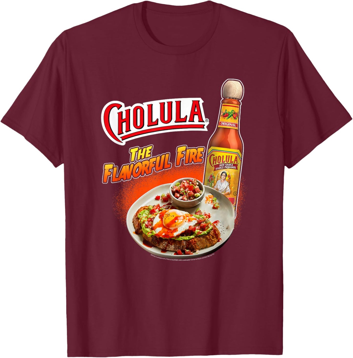 Cholula The Flavorful Life Hot Sauce T-Shirt - T-Shirt | Maroon