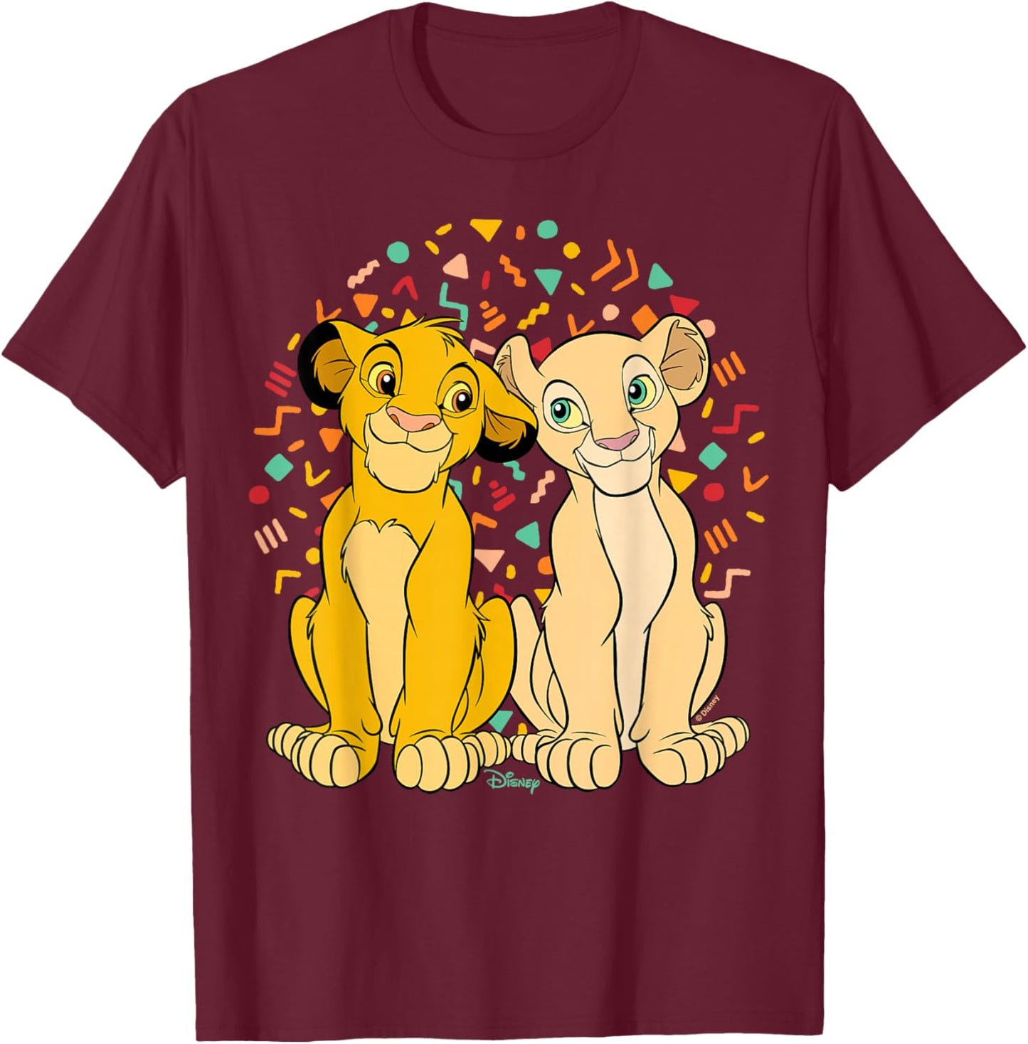 The Lion King - Simba And Nala T-Shirt - T-Shirt | Maroon