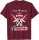 Love Jesus. Shoot Guns. And Vote Trump 2020 Flag T-Shirt - T-Shirt | Maroon