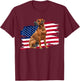 USA Flag 4th Patriotic Rhodesian Ridgeback Lover T-Shirt - T-Shirt | Maroon