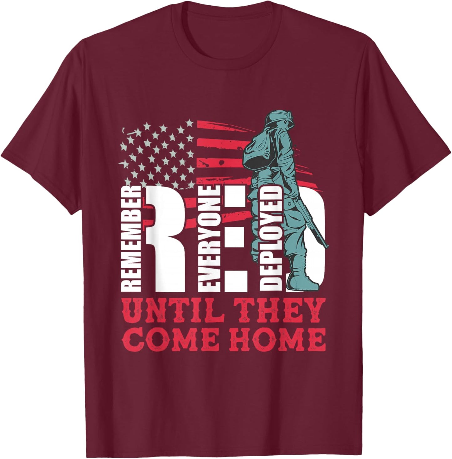 Red Friday Military Until They Come Home Army Soldier T-Shirt - T-Shirt | Maroon