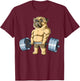 Weightlifting Pug Deadlifting Pug Powerlifting Workout Gym T-Shirt - T-Shirt | Maroon