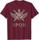 SPQR Roman Legion Soldier Gladiator Swords Eagle Wing Helmet T-Shirt - T-Shirt | Maroon