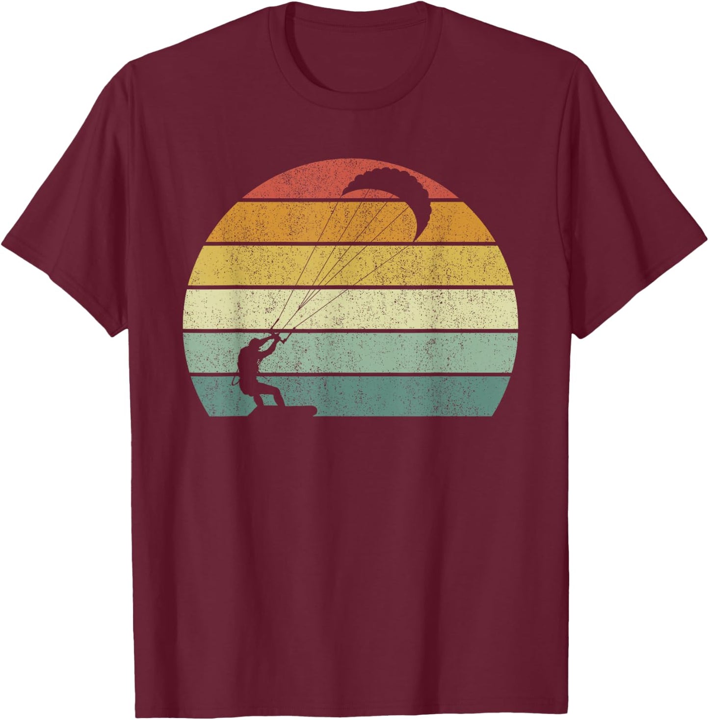 Vintage Retro Kiteboarding Shirt Kitesurfing Kitesurf Gift T-Shirt - T-Shirt | Maroon