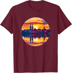 Tübingen Skyline T-Shirt - T-Shirt | Maroon