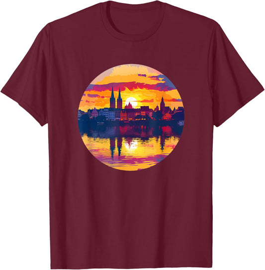 Tübingen Skyline T-Shirt - T-Shirt | Maroon