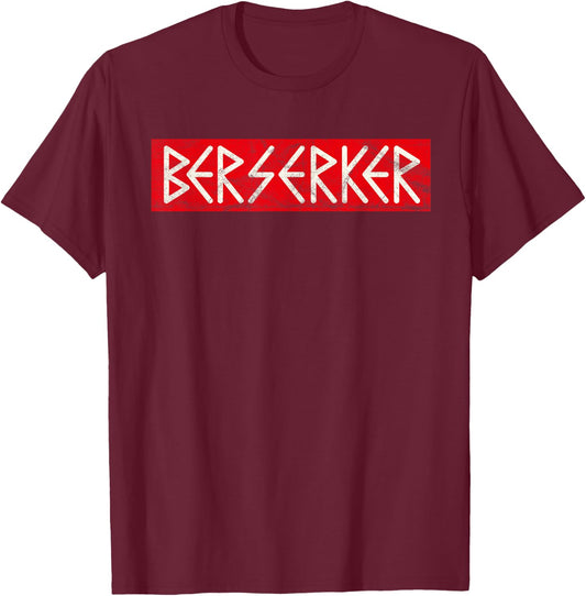 Berserker Viking Odin Thor Valhalla Midgard Vintage Norse T-Shirt - T-Shirt | Maroon