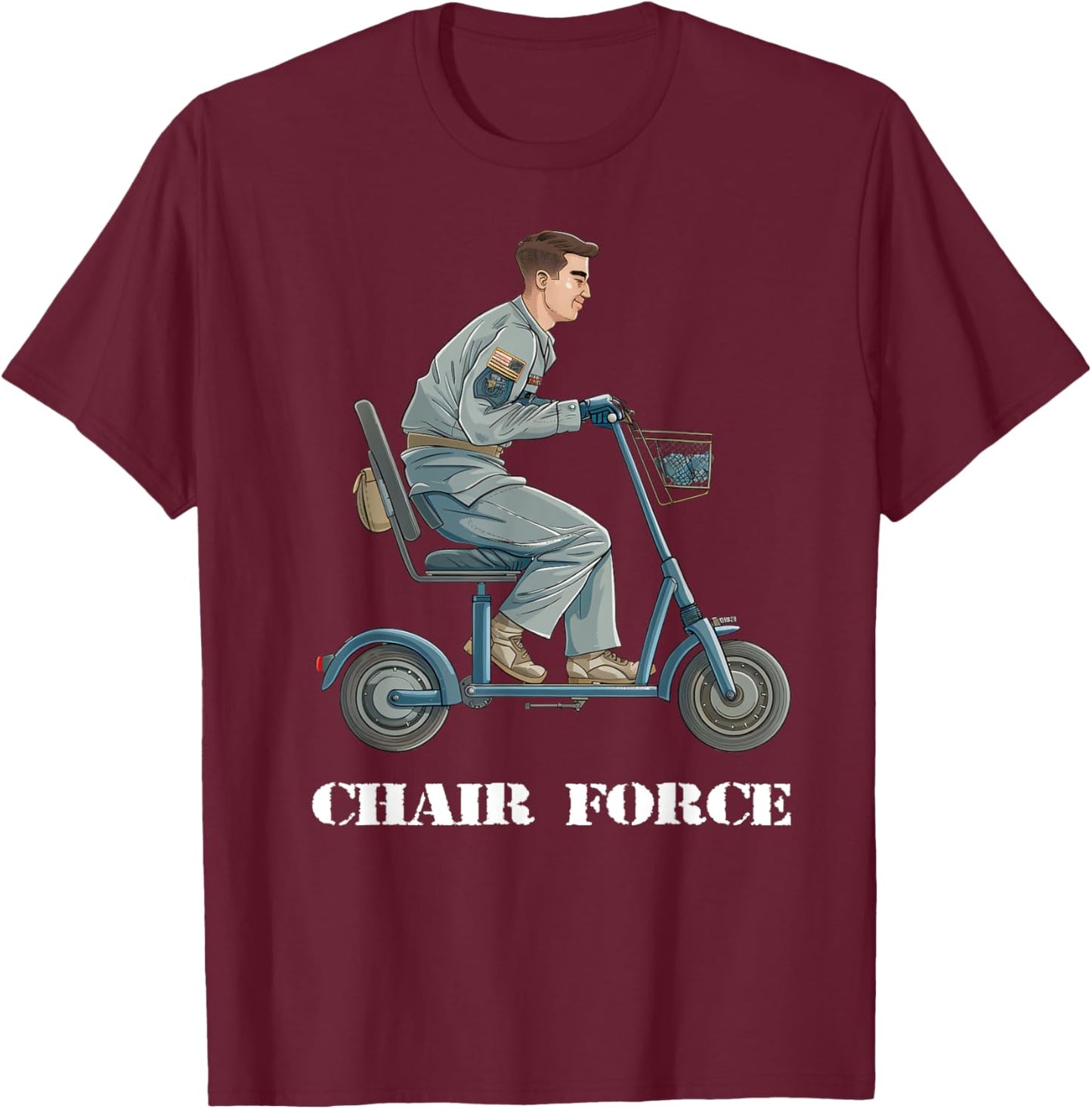 Funny Chair Force One US Military Veteran Airman Air Gifts T-Shirt - T-Shirt | Maroon