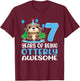 7 Years Of Being Otterly Awesome 7th Birthday Cute Otter T-Shirt - T-Shirt | Maroon