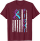 FIGHT Suicide Prevention Awareness American Flag Ribbon T-Shirt - T-Shirt | Maroon