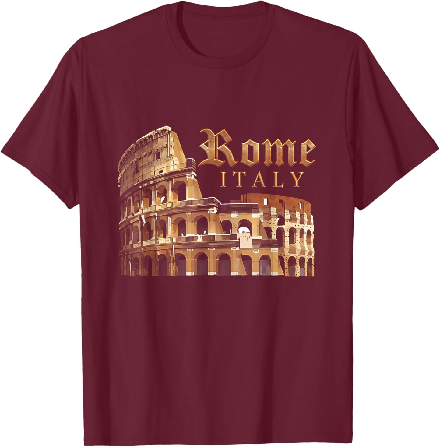 Retro Vintage Roma Italia Kolosseum Souvenirs Rom Italien T-Shirt - T-Shirt | Maroon