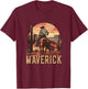 Maverick Western Country Cowboy Kids Toddler Boys T-Shirt - T-Shirt | Maroon