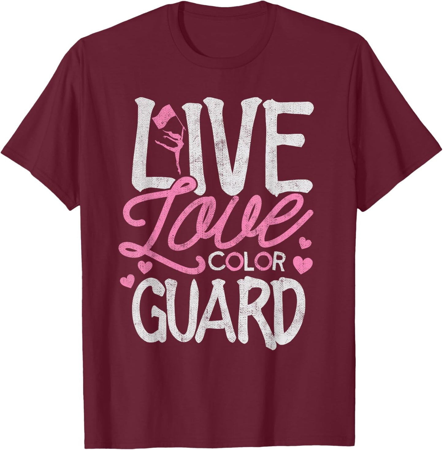 Color Guard Shirt Love Color Guard Marching Band Flag Toss T-Shirt - T-Shirt | Maroon