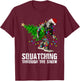 Bigfoot Squatching Through the Snow Christmas Tree T Shirt T-Shirt - T-Shirt | Maroon