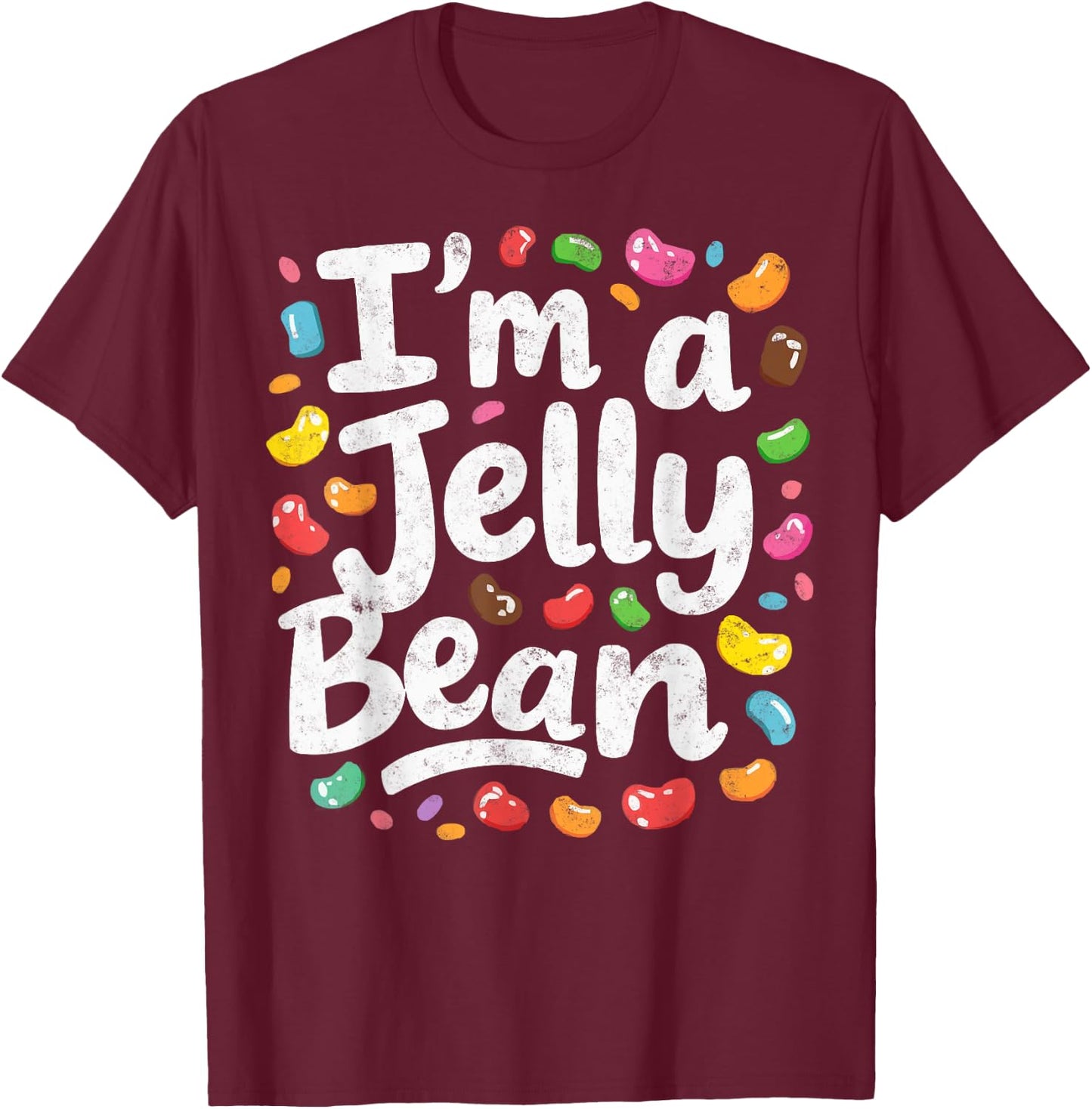 Pretend I'm a Jelly Bean Last Minute Halloween Costume T-Shirt - T-Shirt | Maroon