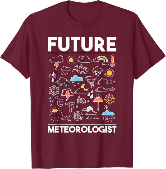 Future Meteorologist - Meteorology Weather Forecast Clouds T-Shirt - T-Shirt | Maroon