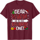 Dear Santa He Is The Naughty One Buffalo Plaid Christmas T-Shirt - T-Shirt | Maroon