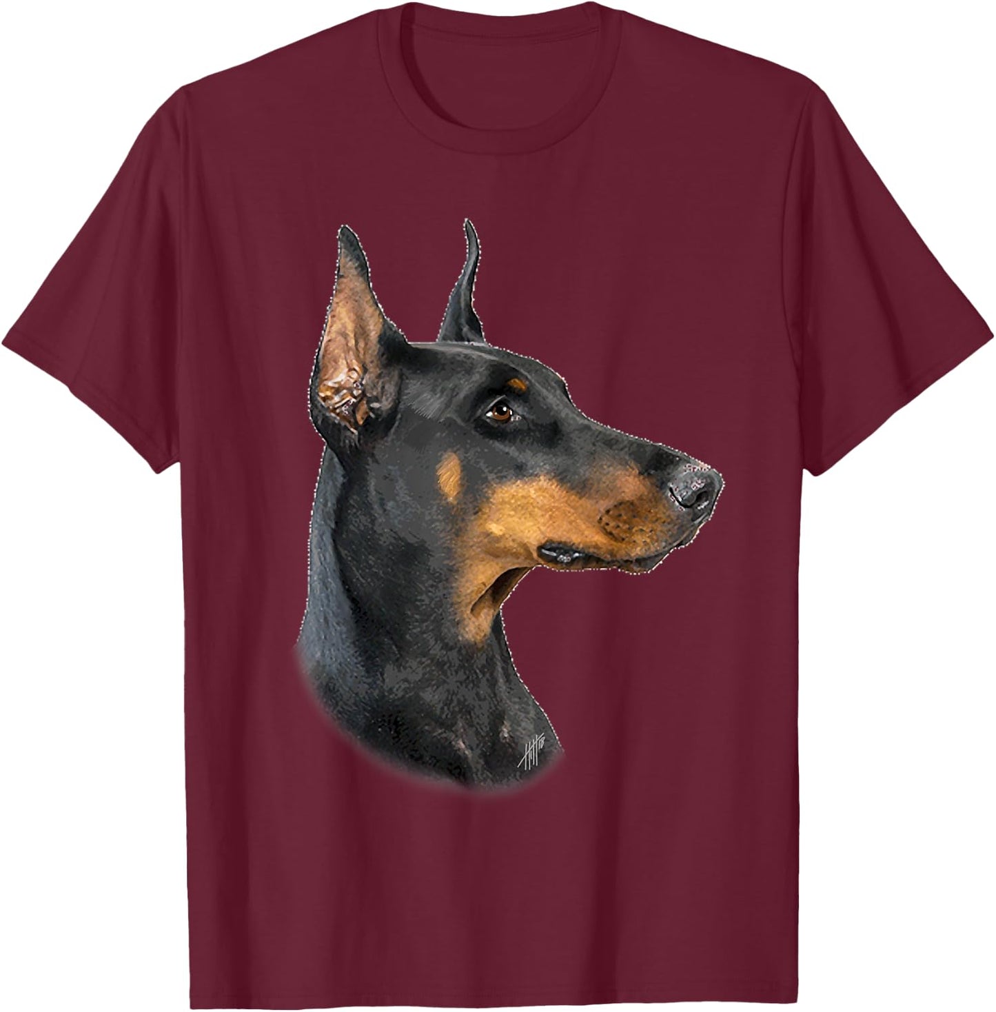Doberman Pincher Dog Dobermann T-Shirt - T-Shirt | Maroon