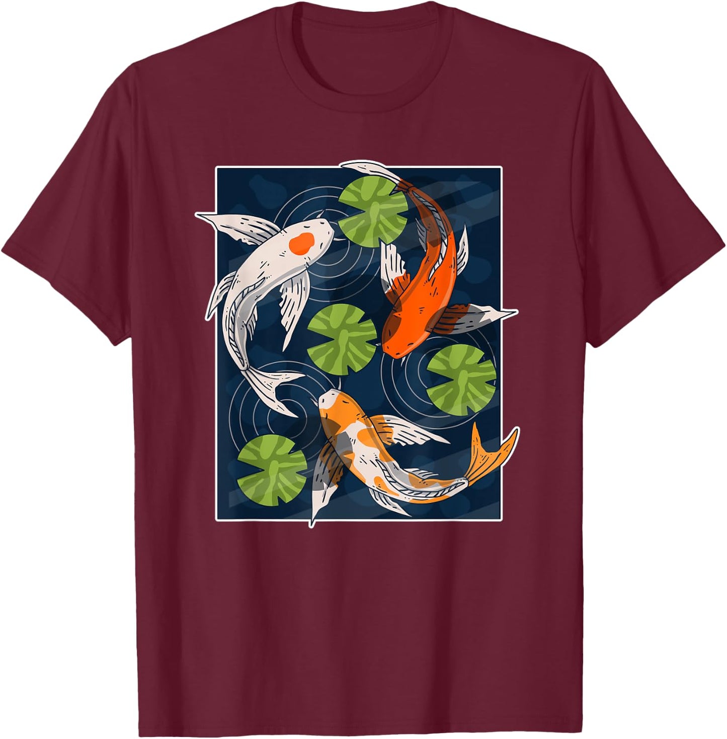 Koi Fish Lover Asian Japanese Carp Water Pond Animal Pet T-Shirt - T-Shirt | Maroon