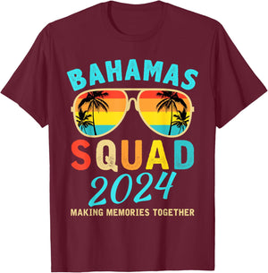 Bahamas Vacation 2024 Squad Family Friends Matching Group T-Shirt - T-Shirt | Maroon