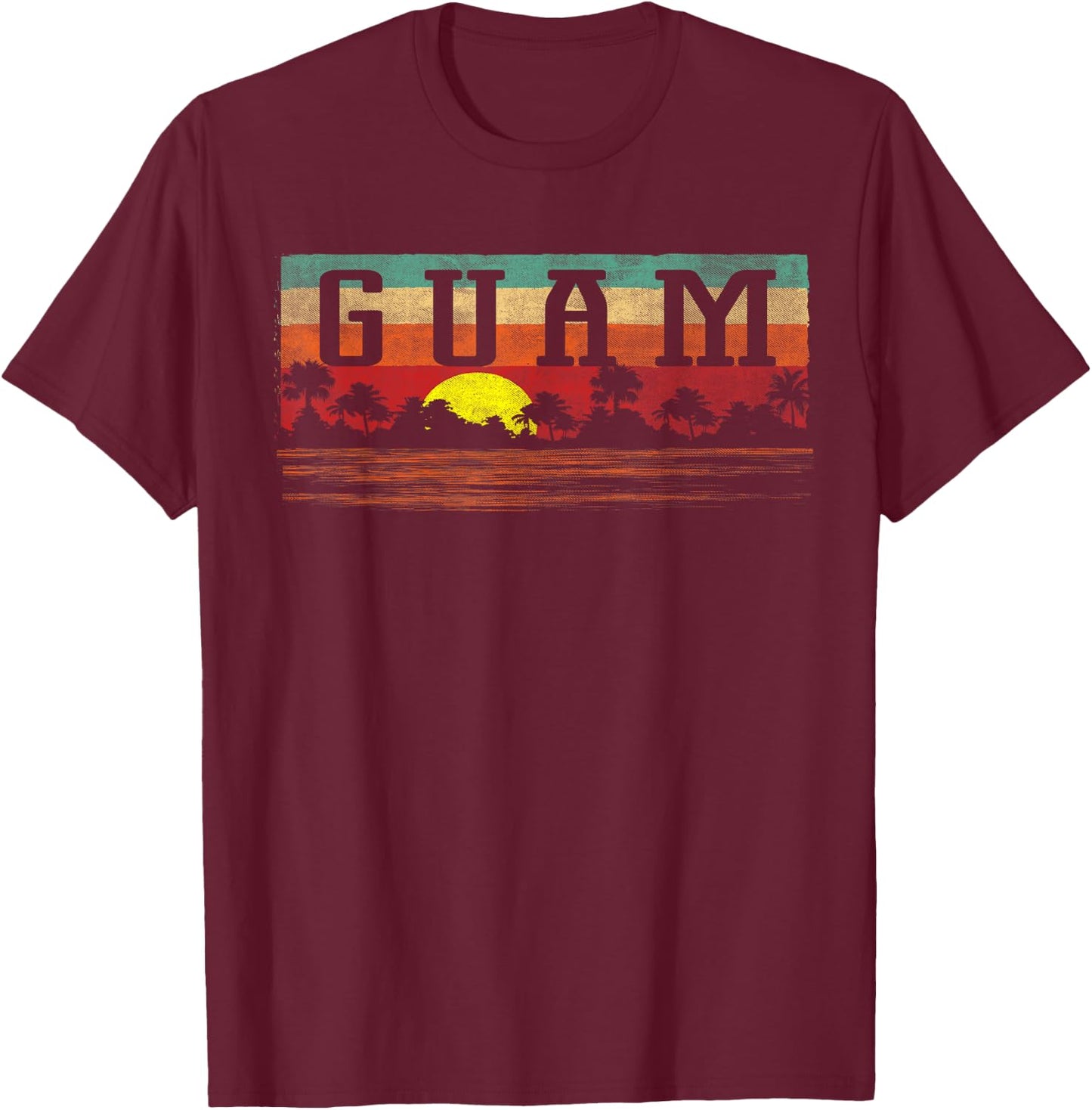 Vintage Guam Shirt - Tropical Guam T Shirt T-Shirt - T-Shirt | Maroon