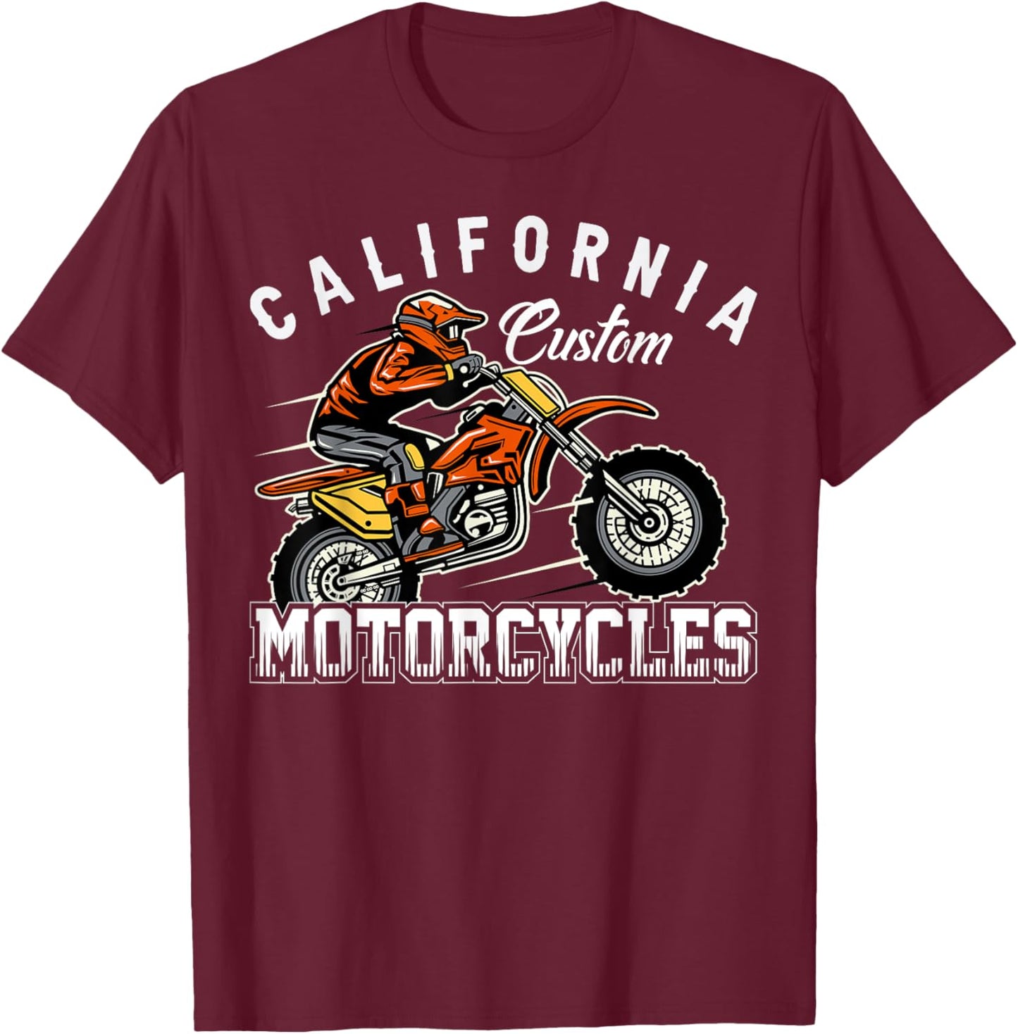 California Custom Motorcycles T-Shirt - T-Shirt | Maroon