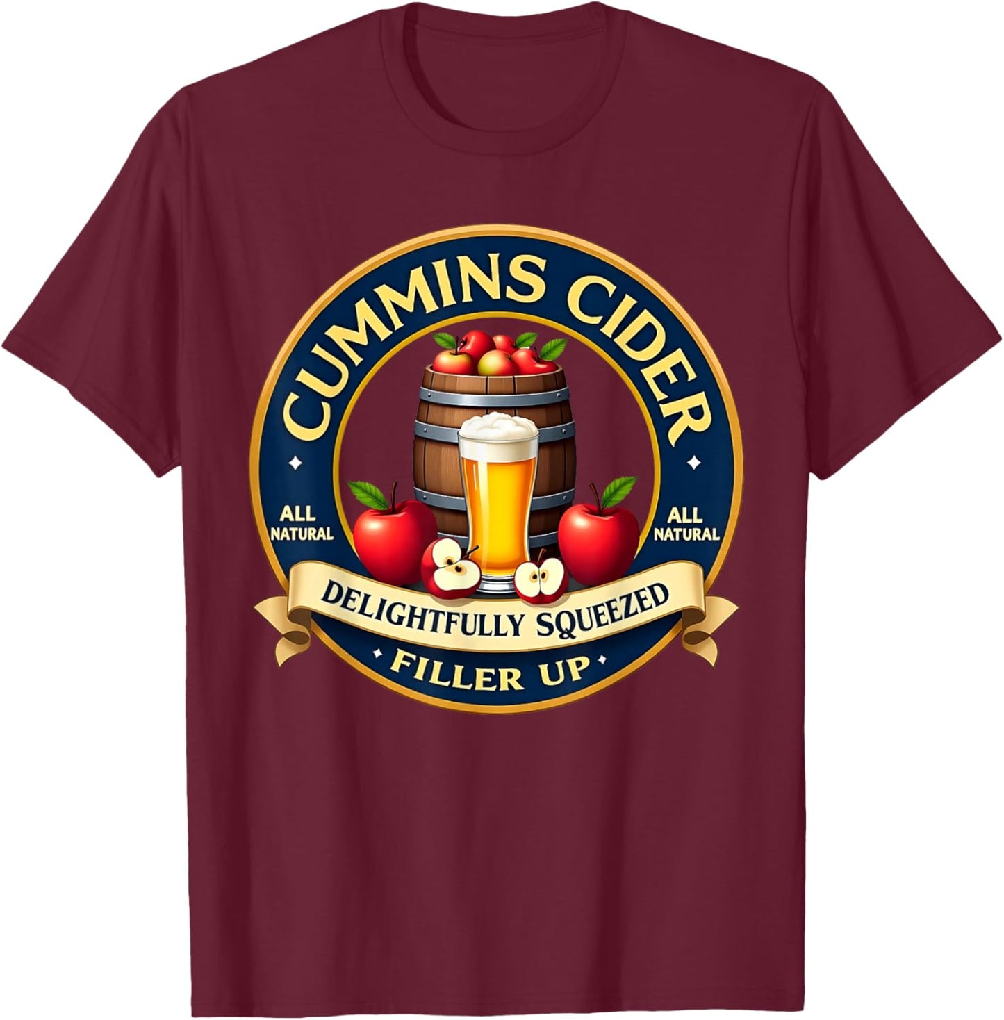 Funny Hard Dickens Cider Drinking Humor Vintage Pinup T-Shirt - T-Shirt | Maroon