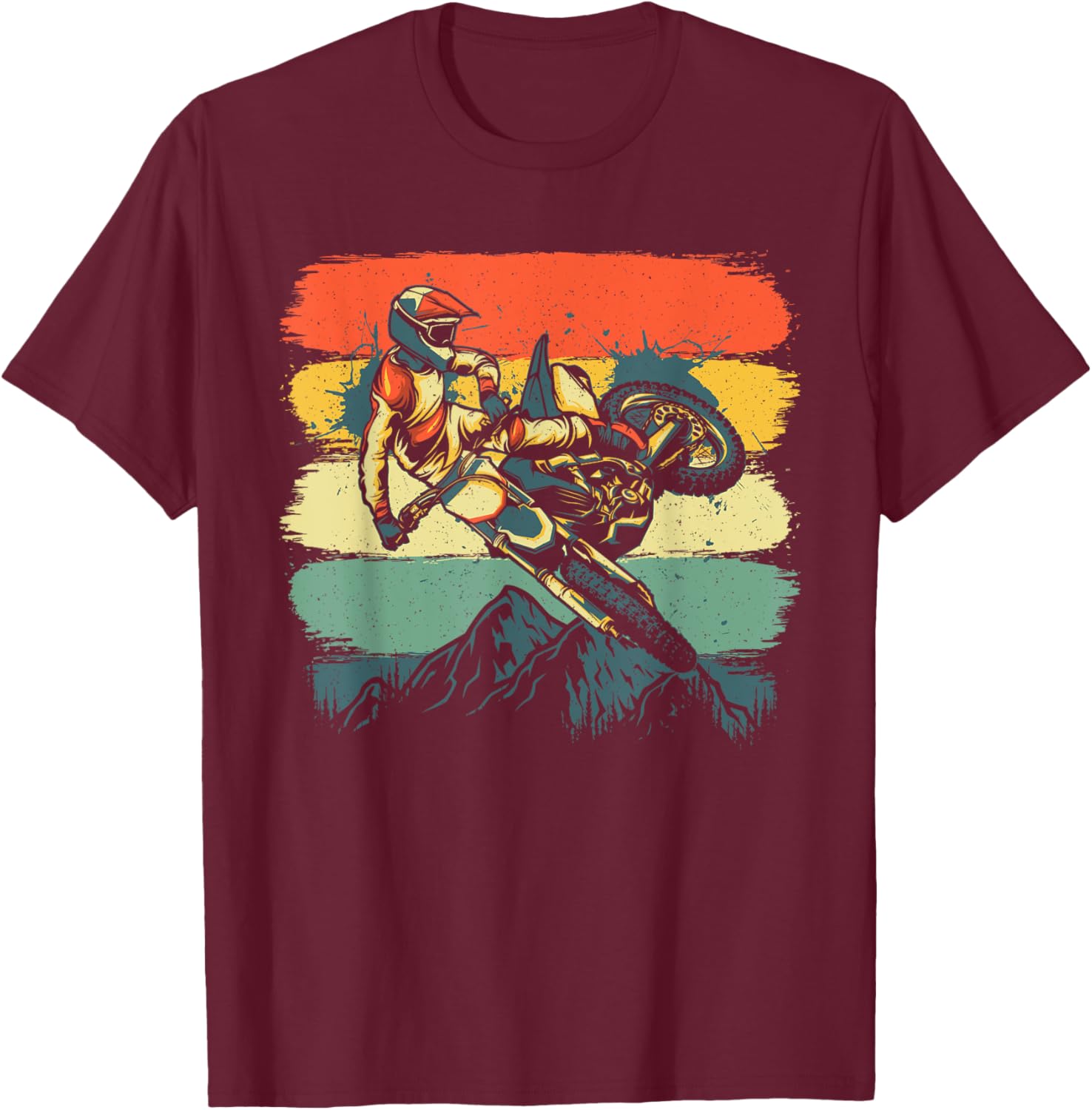Funny Dirt Bike Women Kids Dirtbike Motorbike Lovers T-Shirt - T-Shirt | Maroon