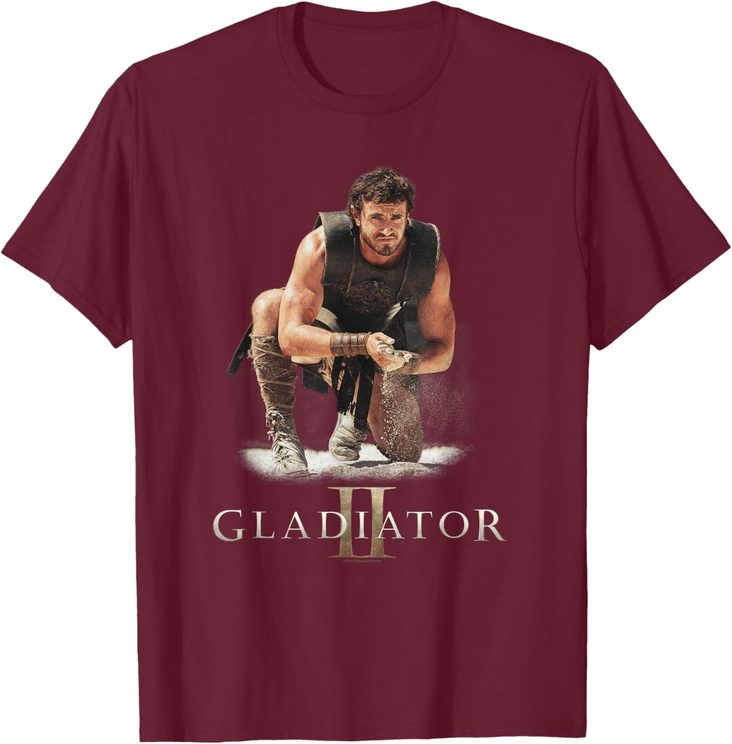 Ripple Junction x Gladiator II Lucius Verus Gladiator Battle , Black, S T-Shirt - T-Shirt | Maroon