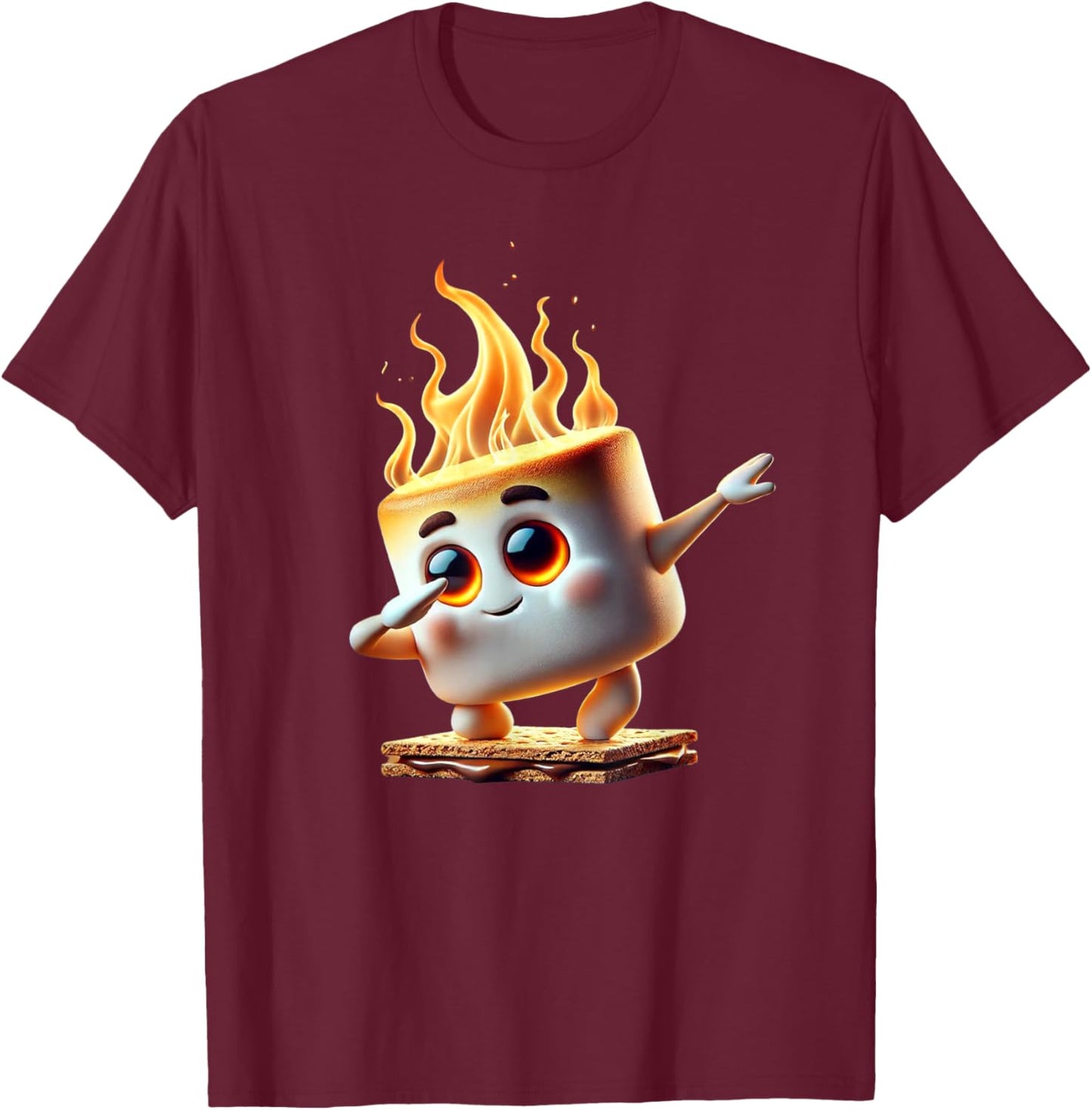 Dabbing Smore Marshmallow Cute Dab Dance Camping Camper Gift T-Shirt - T-Shirt | Maroon