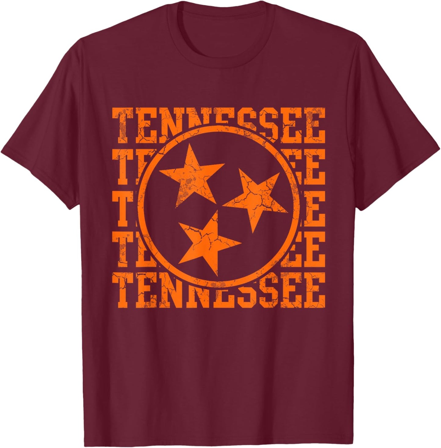 Tennessee State Flag Home Family Vintage Distressed Design T-Shirt - T-Shirt | Maroon