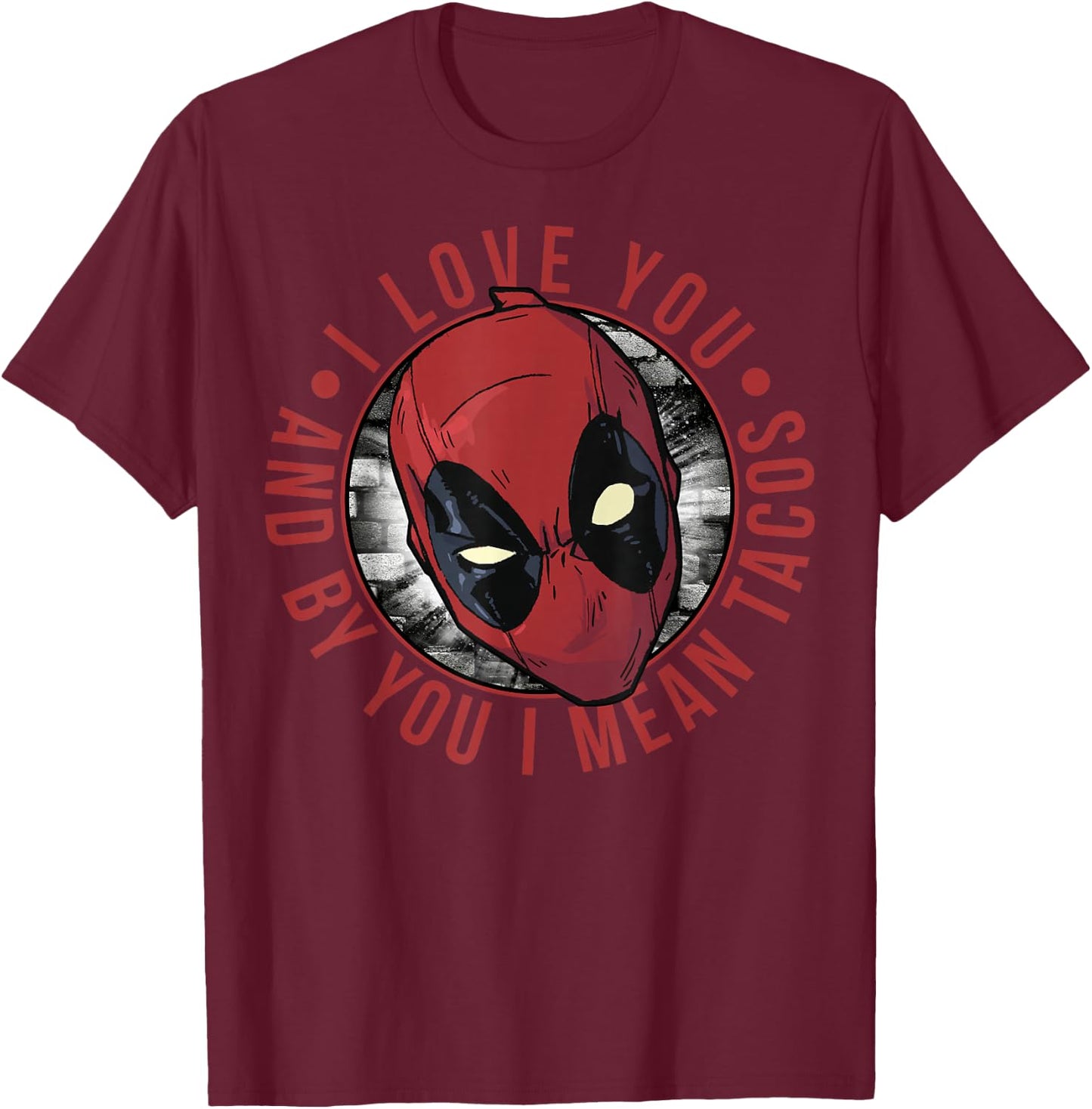 Marvel Deadpool I Love Tacos T-Shirt - T-Shirt | Maroon