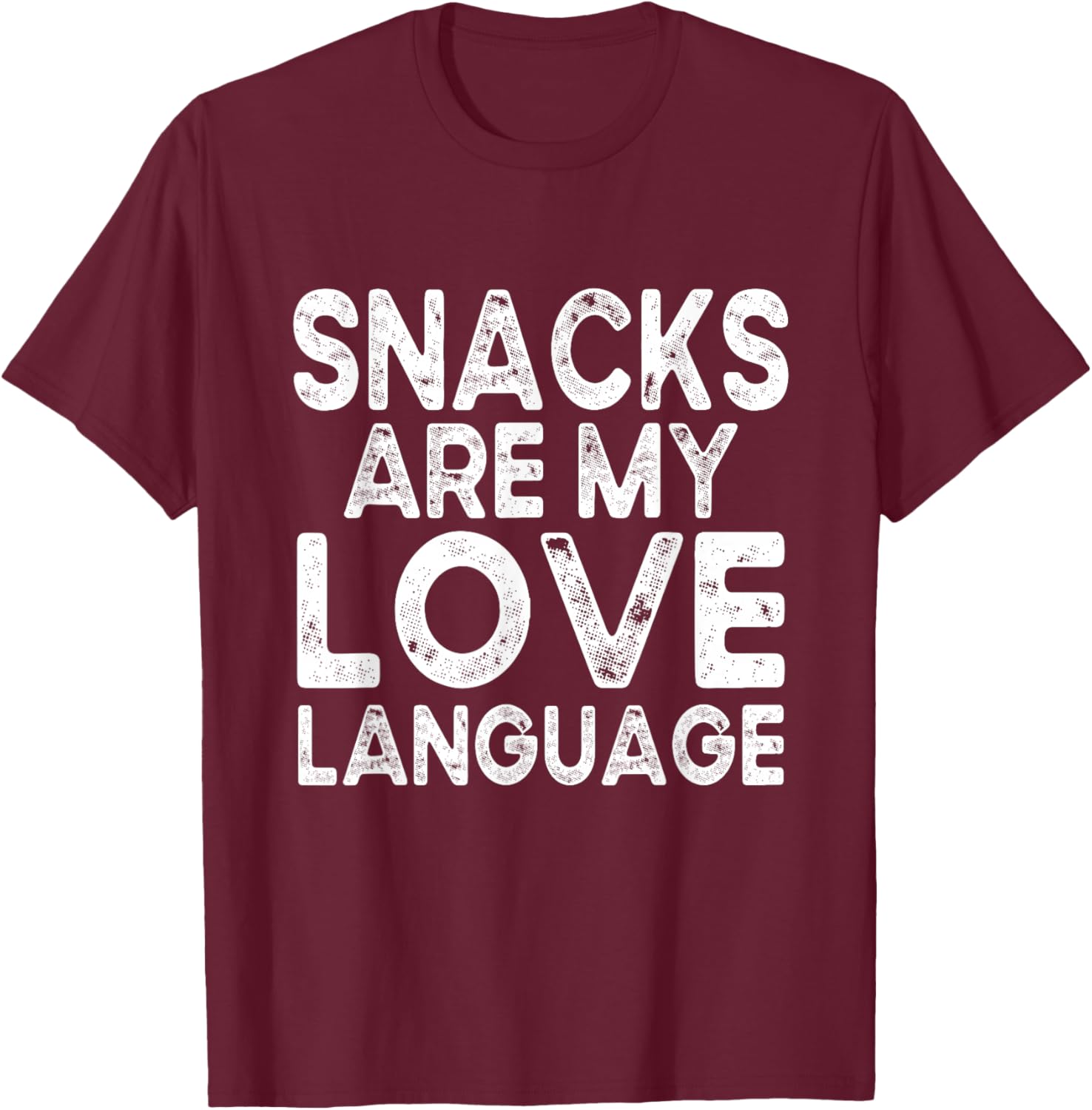 Snacks Are My Love Language Valentine Day Kids Boys T-Shirt - T-Shirt | Maroon