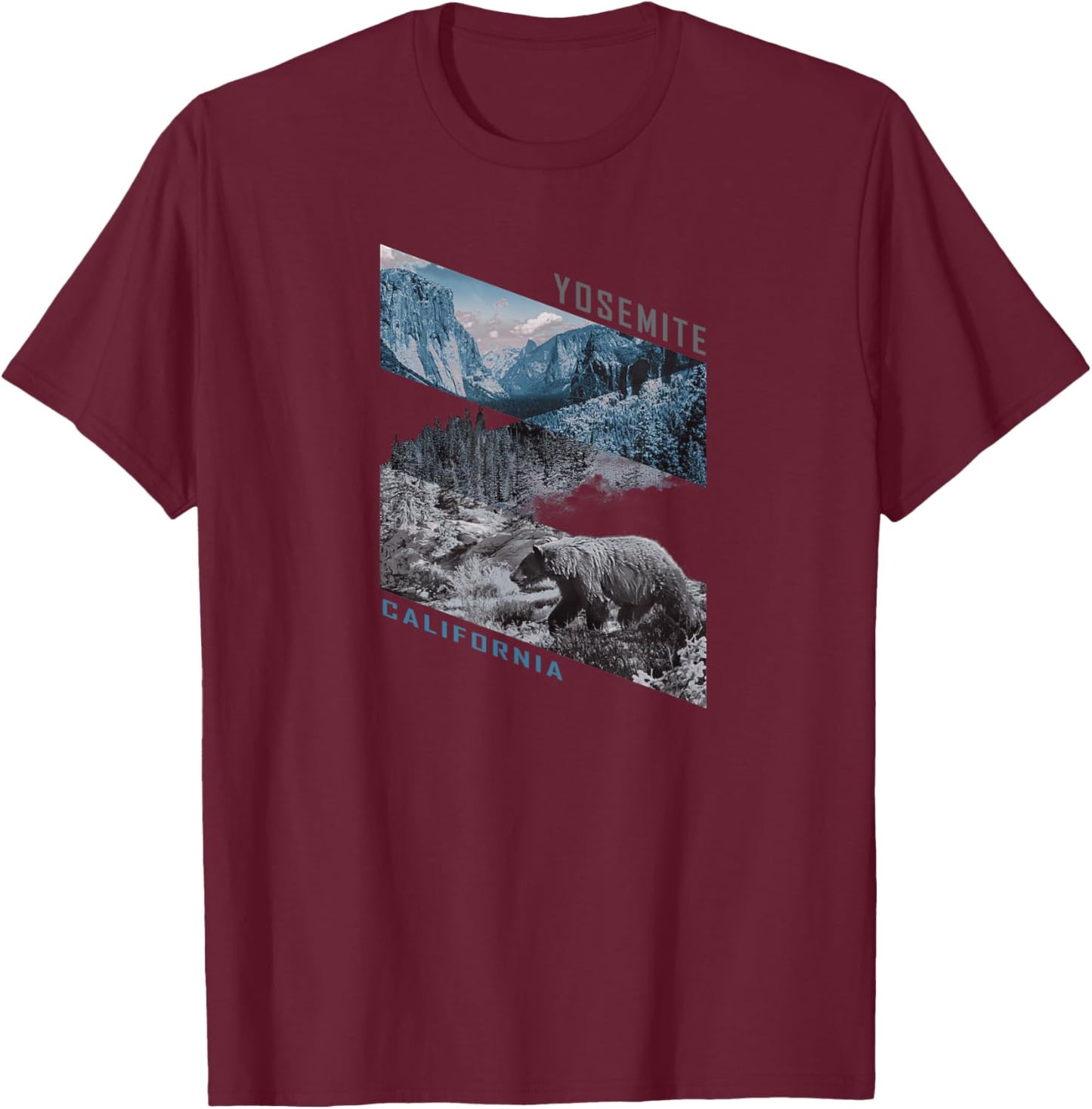 Yosemite National Park Bear Trail Graphic T-Shirt - T-Shirt | Maroon