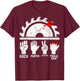 Funny Woodworking Rock Paper Scissors Table Saw T-Shirt - T-Shirt | Maroon